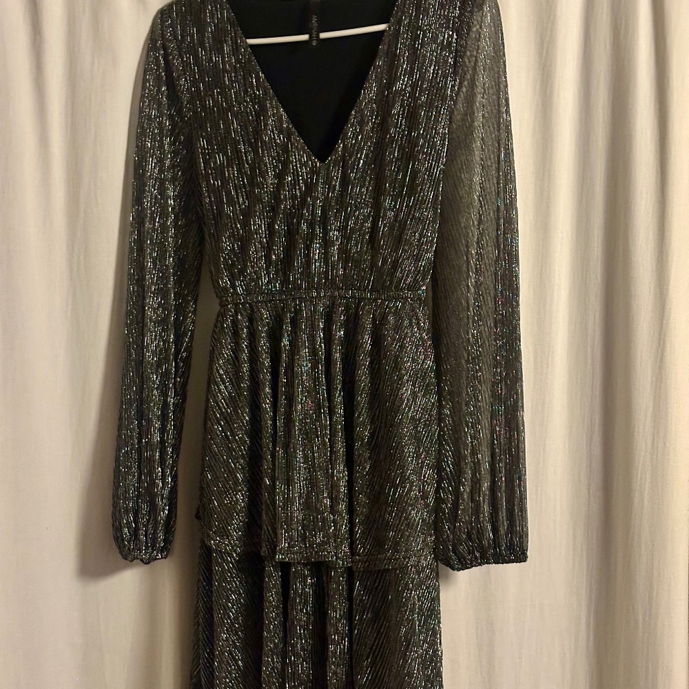 Shimmery silver party dress